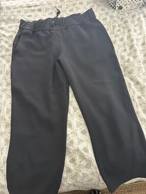 lululemon athletica Black Cropped Wide-Leg Drawstring Pants